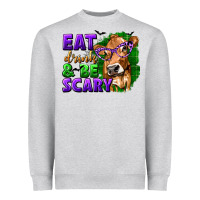 Heather Grey Eat Drink and Be Scary with Halloween Heavyweight Sweatshirt - texasbilliewilder
