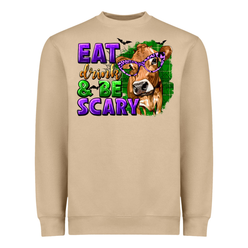 Eat Drink And Be Scary With Halloween Heavyweight Sweatshirt by texasbilliewilder | Teevron