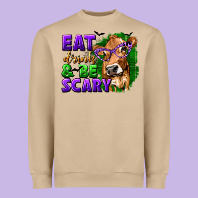 Eat Drink And Be Scary With Halloween Heavyweight Sweatshirt Designed By Texasbilliewilder