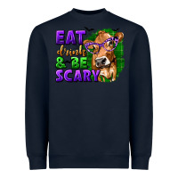 Navy Eat Drink and Be Scary with Halloween Heavyweight Sweatshirt - texasbilliewilder