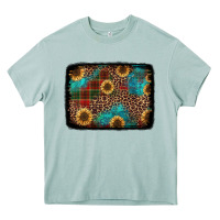 Christmas Sunflowers And Buffalo Plaid Background Heavy Core Tee | Teevron