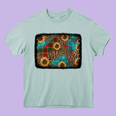 Christmas Sunflowers And Buffalo Plaid Background Heavy Core Tee Designed By Jasminsmagicworld