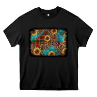 Black christmas sunflowers and buffalo plaid background Heavy Core Tee - Jasminsmagicworld