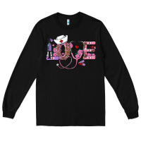 Black valentines day nurse love Long Sleeve Tee - RanaPortraitStore