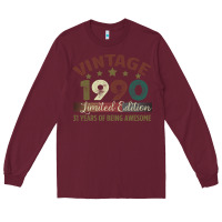 Burgundy Vintage 1990 Limited Edition 31 Years Of Being Awesome Long Sleeve Tee - Bettercallsaul