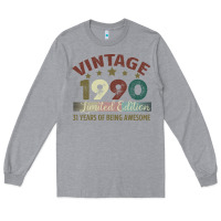 Heather Grey Vintage 1990 Limited Edition 31 Years Of Being Awesome Long Sleeve Tee - Bettercallsaul
