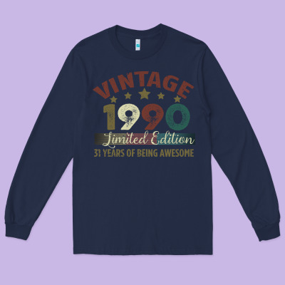 Vintage 1990 Limited Edition 31 Years Of Being Awesome Long Sleeve Tee Designed By Bettercallsaul