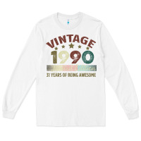 White Vintage 1990 Limited Edition 31 Years Of Being Awesome Long Sleeve Tee - Bettercallsaul