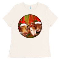 Bone Christmas Cow, Ladies Tee - Jasminsmagicworld