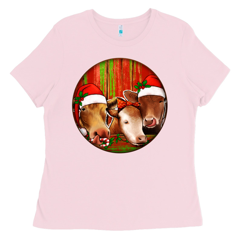 Christmas Cow, Ladies Tee by Jasminsmagicworld | Teevron