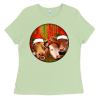 Matcha Christmas Cow, Ladies Tee - Jasminsmagicworld