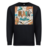 Hail Hustler And Nail Art Hands With Glitter Polish Seamless Pattern B Premium Sweatshirt | Teevron