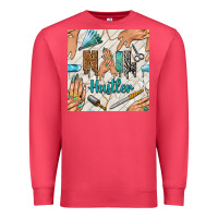 Cardinal hail hustler and nail art hands with glitter polish seamless pattern b Premium Sweatshirt - BundleAndBundleShop