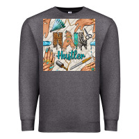 Charcoal Heather hail hustler and nail art hands with glitter polish seamless pattern b Premium Sweatshirt - BundleAndBundleShop