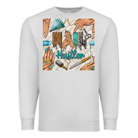 Dove Grey hail hustler and nail art hands with glitter polish seamless pattern b Premium Sweatshirt - BundleAndBundleShop