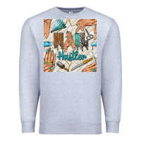 Heather Grey hail hustler and nail art hands with glitter polish seamless pattern b Premium Sweatshirt - BundleAndBundleShop