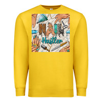 Lemon hail hustler and nail art hands with glitter polish seamless pattern b Premium Sweatshirt - BundleAndBundleShop