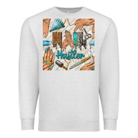 Oatmeal Heather hail hustler and nail art hands with glitter polish seamless pattern b Premium Sweatshirt - BundleAndBundleShop
