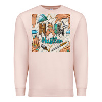 Pale Pink hail hustler and nail art hands with glitter polish seamless pattern b Premium Sweatshirt - BundleAndBundleShop