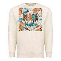 Sandshell hail hustler and nail art hands with glitter polish seamless pattern b Premium Sweatshirt - BundleAndBundleShop