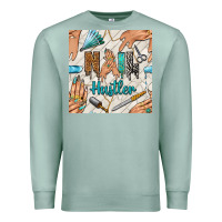 Seafoam hail hustler and nail art hands with glitter polish seamless pattern b Premium Sweatshirt - BundleAndBundleShop