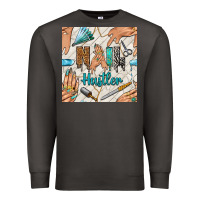Smoke hail hustler and nail art hands with glitter polish seamless pattern b Premium Sweatshirt - BundleAndBundleShop