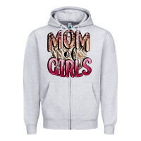 Heather Grey Mom of Girls Mother's Day Zipper Hoodie - CowGirlArtShop
