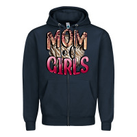 Navy Mom of Girls Mother's Day Zipper Hoodie - CowGirlArtShop