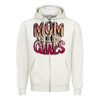 Oatmeal Heather Mom of Girls Mother's Day Zipper Hoodie - CowGirlArtShop