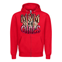 Red Mom of Girls Mother's Day Zipper Hoodie - CowGirlArtShop