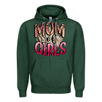 Sports Green Mom of Girls Mother's Day Zipper Hoodie - CowGirlArtShop