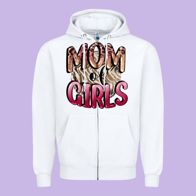 Mom Of Girls Mother's Day Zipper Hoodie Designed By Cowgirlartshop