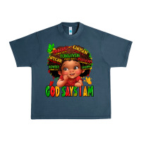 Midnight Navy god says i am juneteenth kid Urban Heavy Tee - LillyAllenDesigns