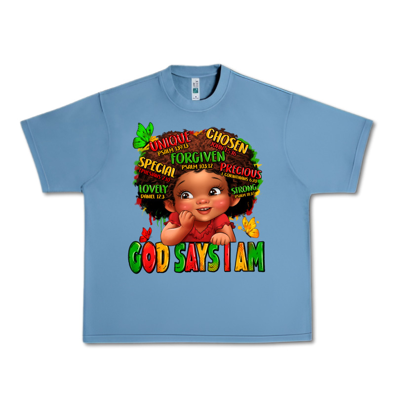God Says I Am Juneteenth Kid Urban Heavy Tee by LillyAllenDesigns | Teevron