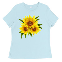 Baby Blue maximillian perennial sunflower Ladies Tee - LillyAllenDesigns