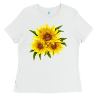 White maximillian perennial sunflower Ladies Tee - LillyAllenDesigns