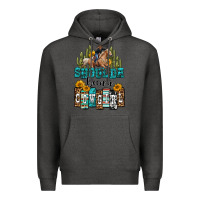 Charcoal Heather shoulda been a cowgirl Premium Hoodie - OliviaCreatesArt