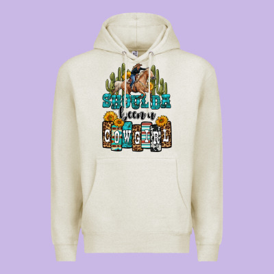 Shoulda Been A Cowgirl Premium Hoodie Designed By Oliviacreatesart