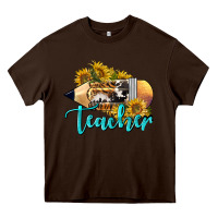 Chocolate Brown Western Teacher Pencil Heavy Core Tee - LillyAllenDesigns