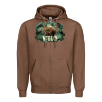 Chestnut Stay wild night Grizzly Bear Zipper Hoodie - HowdyJamesFarm