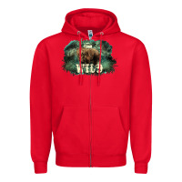 Red Stay wild night Grizzly Bear Zipper Hoodie - HowdyJamesFarm
