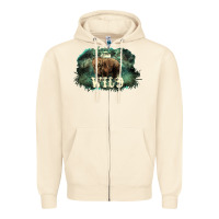 Sandshell Stay wild night Grizzly Bear Zipper Hoodie - HowdyJamesFarm