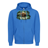 True Royal Stay wild night Grizzly Bear Zipper Hoodie - HowdyJamesFarm