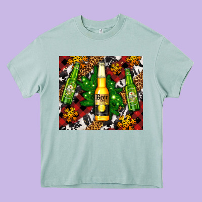 Beer Bottles With Golden Snow Heavy Core Tee Designed By Adodesignshop