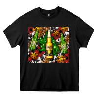 Black beer bottles with golden snow Heavy Core Tee - AdoDesignShop