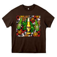 Chocolate Brown beer bottles with golden snow Heavy Core Tee - AdoDesignShop