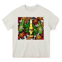 Cream beer bottles with golden snow Heavy Core Tee - AdoDesignShop