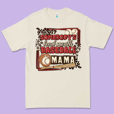 Somebody's Loud Mouth Baseball Mama Premium Tee Designed By Maliassmallbusiness