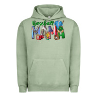 Pigment Oil Green baseball mama Urban Hoodie - CowhideDigitalArt