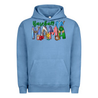 Pigment Pebble Blue baseball mama Urban Hoodie - CowhideDigitalArt